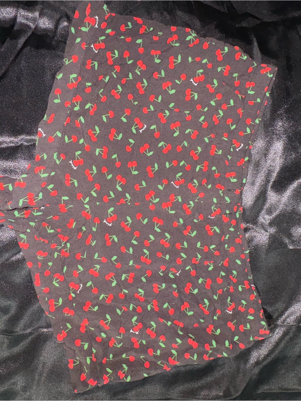 PINK Victoria's Secret Black Mini Shorts with Red Cherry Print